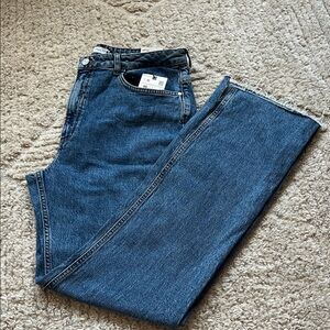 NWT Zara Women's High Rise Denim Slim Flare with Split Hem